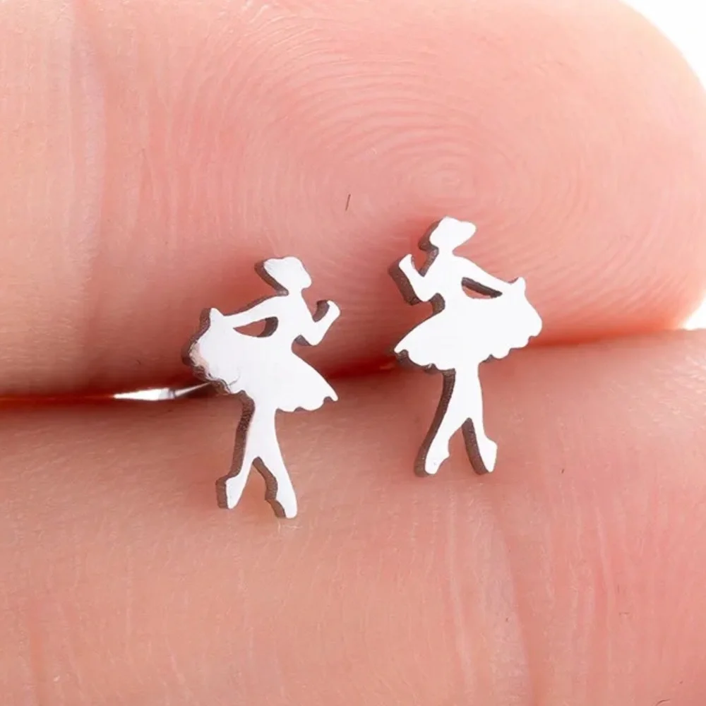 Silver Ballerina Earrings - Picture 1 of 1